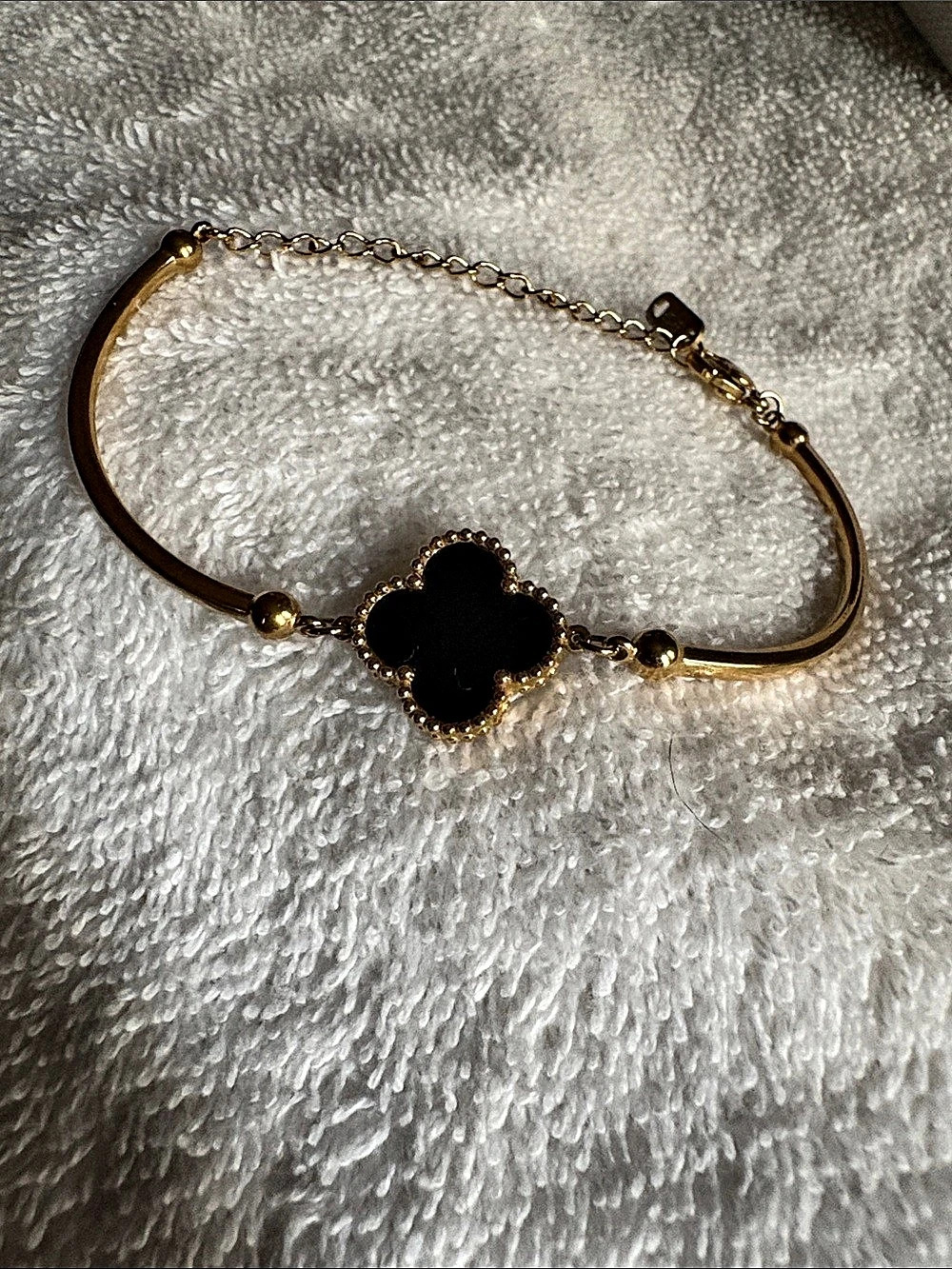 Gold & Black Clover Bracelet Like New